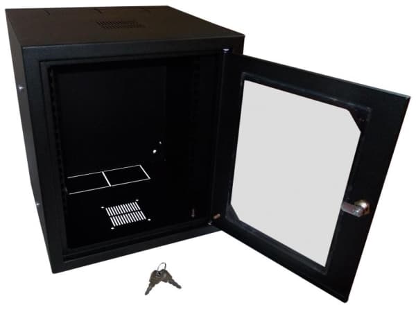 Alantec SW-10-6U-300-N-DS-OS-C, Seinään asennettava laitekehikko, 6U, Näppäinlukko, Musta