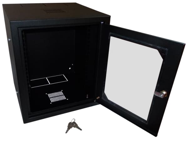 Alantec SW-10-6U-300-N-DS-OS-C, Seinään asennettava laitekehikko, 6U, Näppäinlukko, Musta