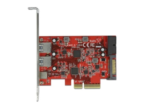 Delock - USB-adapter - PCIe 3.0 x4 - USB 3.2 Gen 2 x 3 + USB 3.0 (intern) x 1