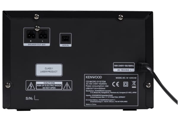 Kenwood Electronics M-420DAB, Kodin mikroaudiojärjestelmä, Musta, Kelkka, 14 W, 6 O, 10%