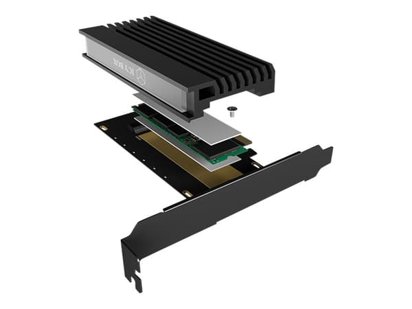 ICY BOX IB-PCI214M2-HSL, PCIe, M.2, PCIe 4.0, Musta, Passiivinen, Kiina
