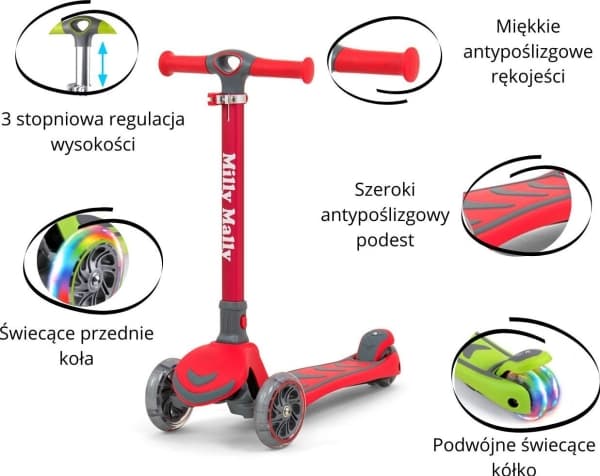 Milly Mally Scooter Boogie Red (3003)