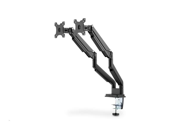 DIGITUS DA-90395 - Stativ - justerbare dobbeltarmer - for 2 LCD-skjermer - plastikk, aluminium, stål - matt svart - skjermstørrelse: 15"-32" - skrive