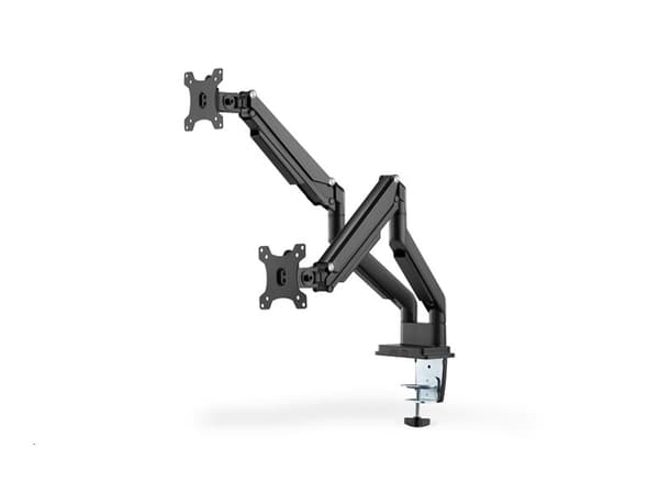 DIGITUS DA-90395 - Stativ - justerbare dobbeltarmer - for 2 LCD-skjermer - plastikk, aluminium, stål - matt svart - skjermstørrelse: 15"-32" - skrive