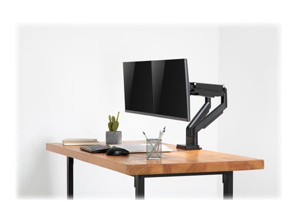 DIGITUS DA-90395 - Stativ - justerbare dobbeltarmer - for 2 LCD-skjermer - plastikk, aluminium, stål - matt svart - skjermstørrelse: 15"-32" - skrive