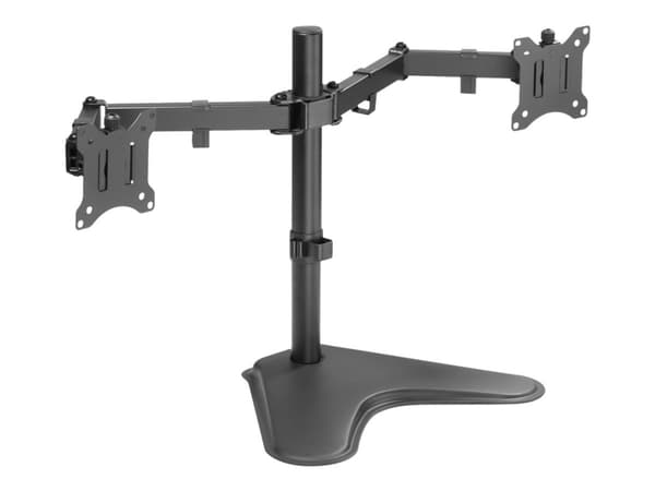 DIGITUS DA-90401 - Ställ - för 2 skärmar/böjda bildskärmar - stål - mattsvart - skärmstorlek: 15"-32" - skrivbordsstativ