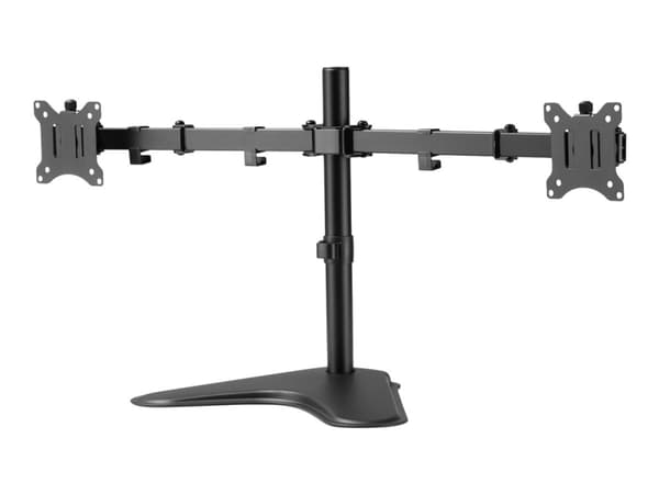 DIGITUS DA-90401 - Ställ - för 2 skärmar/böjda bildskärmar - stål - mattsvart - skärmstorlek: 15"-32" - skrivbordsstativ Svart