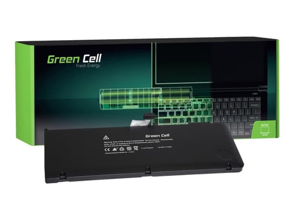 Green Cell - Batteri til bærbar PC (tilsvarer: Apple A1321) - litiumpolymer - 6-cellers - 5200 mAh - svart - for Apple MacBook Pro 15.4" (Early 2009,