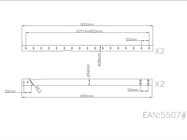 Multibrackets M Extension Pipe - Monteringskomponent (4 förlängningsrör) - för LCD-display - stål - svart