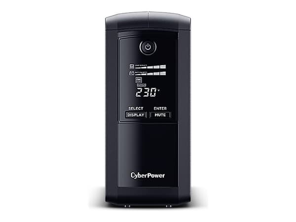 CyberPower Value Pro VP1000EILCD - UPS - AC 230 V - 550 Watt - 1000 VA - 1-faset - RS-232, USB - output-stikforbindelser: 6 - lajittelu