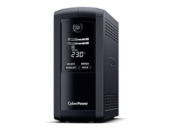 CyberPower Value Pro VP1000EILCD - UPS - AC 230 V - 550 Watt - 1000 VA - 1-faset - RS-232, USB - output-stikforbindelser: 6 - lajittelu