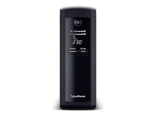 CyberPower Value Pro VP1200EILCD - UPS - AC 230 V - 720 Watt - 1200 VA - 1-faset - RS-232, USB - output-stikforbindelser: 8 - lajittelu