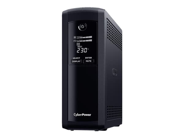 CyberPower Value Pro VP1200EILCD - UPS - AC 230 V - 720 Watt - 1200 VA - 1-faset - RS-232, USB - output-stikforbindelser: 8 - lajittelu musta