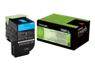 Lexmark 702C - Cyan - original - tonerpatron LCCP, LRP - for Lexmark CS310dn, CS310n, CS410dn, CS410dtn, CS410n, CS510de, CS510dte