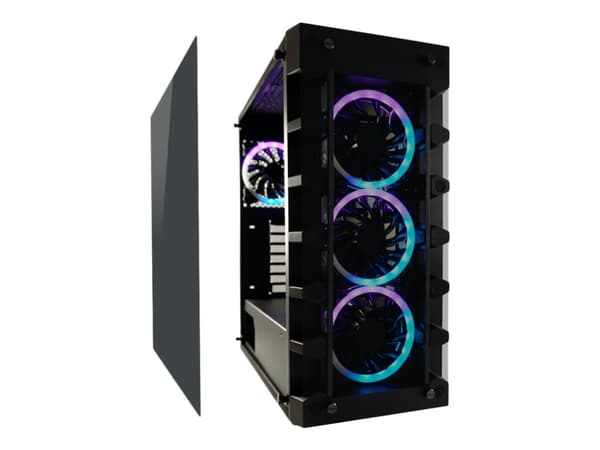 LC-Power Gaming 709B - Solar_System_X, Midi Tower, PC, Musta, ATX, mikro ATX, Mini-ITX, Metalli, Muovi, Karkaistu lasi, Pelaaminen
