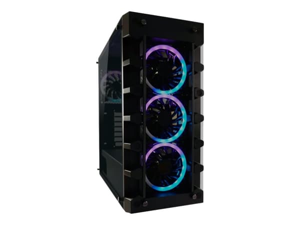 LC-Power Gaming 709B - Solar_System_X, Midi Tower, PC, Musta, ATX, mikro ATX, Mini-ITX, Metalli, Muovi, Karkaistu lasi, Pelaaminen