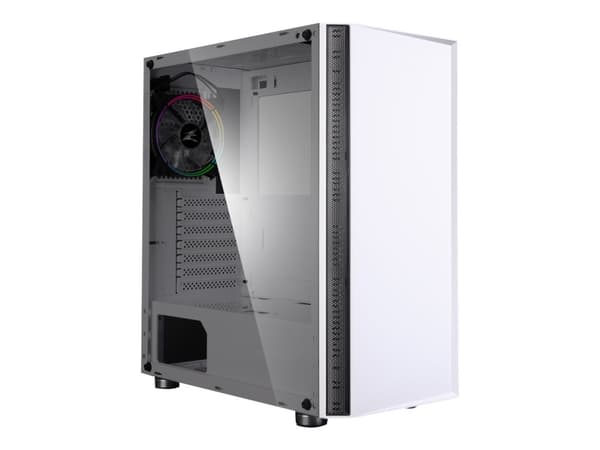 Zalman R2 - Mid tower - utökad ATX - genomskinlig sidopanel (härdat glas) - ingen strömförsörjning - vit - USB/ljud