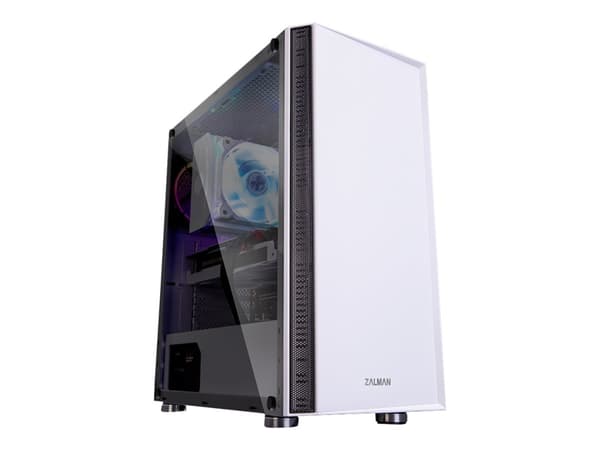 Zalman R2 - Mid tower - utökad ATX - genomskinlig sidopanel (härdat glas) - ingen strömförsörjning - vit - USB/ljud