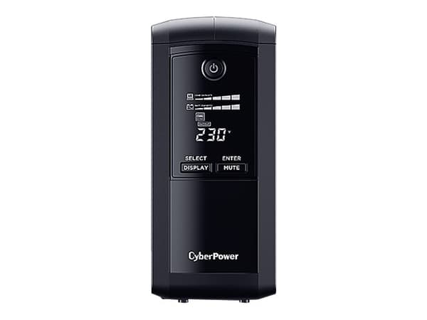 CyberPower Value Pro VP1200ELCD-FR - UPS - AC 230 V - 720 watt - 1200 VA - enkeltfase - RS-232, USB - utgangskontakter: 4 - svart