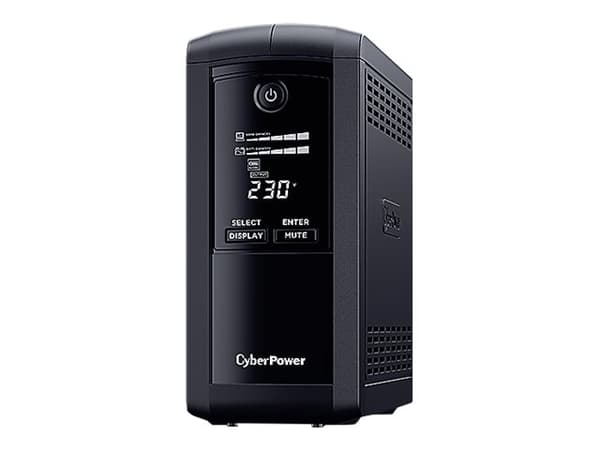 CyberPower Value Pro VP1200ELCD-FR - UPS - AC 230 V - 720 watt - 1200 VA - enkeltfase - RS-232, USB - utgangskontakter: 4 - svart Sort