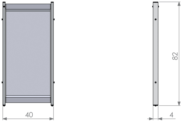 Skrivebordsafskærmning Borddeler SDS i PVC modulær small 40x82 cm