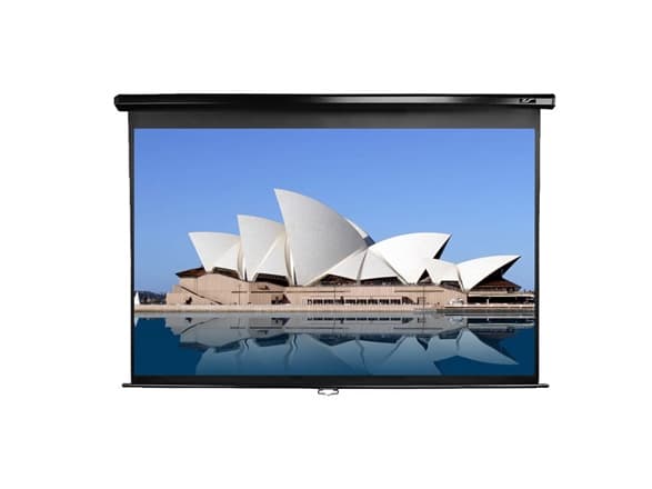 Elite Screens Manual Series M135UWH2 - Projeksjonsskjerm - takmonterbar, veggmonterbar - 135" (343 cm) - 16:9 - MaxWhite - svart