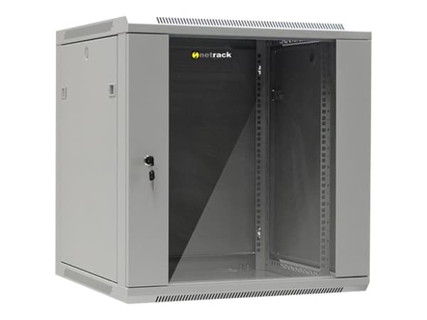 Netrack - Rack skåp - väggmontering - grå - 12U - 19"
