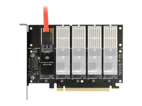 Delock PCI Express x16-kort til 5 x intern M.2-nøkkel B / SATA - Lagringskontroll - M.2 - M.2-kort lavprofil - 6 Gbit/s - PCIe 3.0 x16