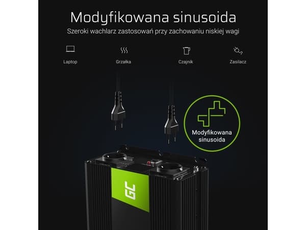 Vihreä kenno INV24, yleiskäyttöinen, automaattinen, 24 V, 1500 W, 230 V, DC-AC, DC-AC