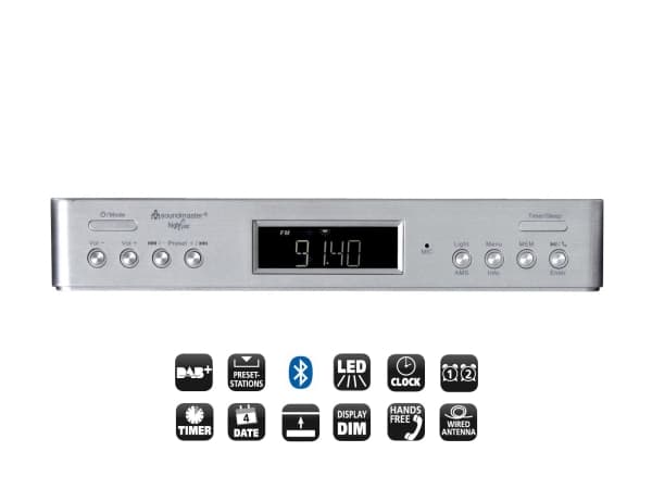 Soundmaster UR2045SI, Personal, Analog och digital, DAB+,FM, 10 W, Silver, 10 m