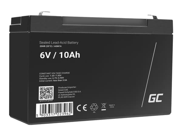 Green Cell - UPS-batteri - 1 x batteri - Sealed Lead Acid (SLA) - 10 Ah - svart