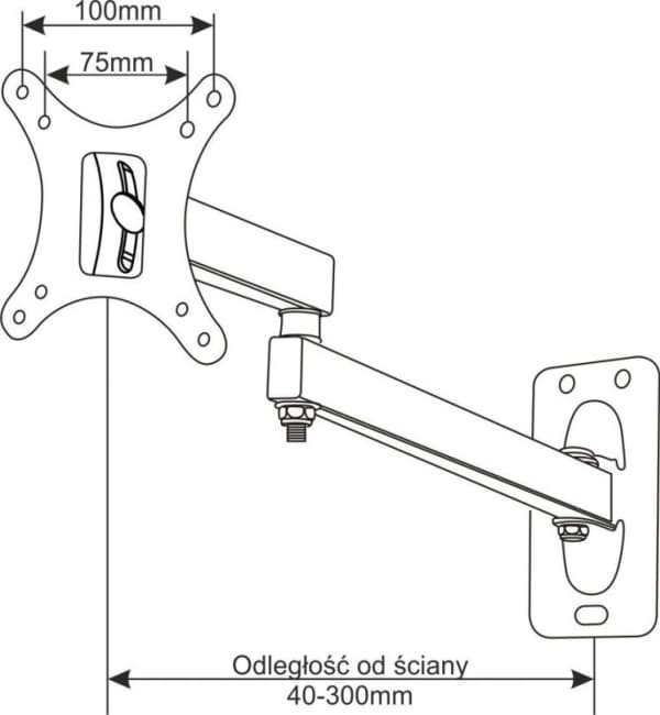 ART ACV-29 - Konsol - för LCD-TV - metall - svart - skärmstorlek: 13"-27" - väggmonterbar