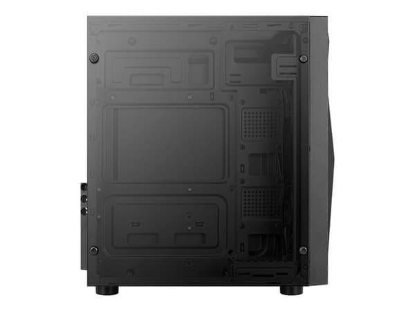 AeroCool Glider - Tempered Glass Edition - tower - ATX - sidepanel med vindu (herdet glass) - ingen strømforsyning (ATX) - svart - USB/lyd