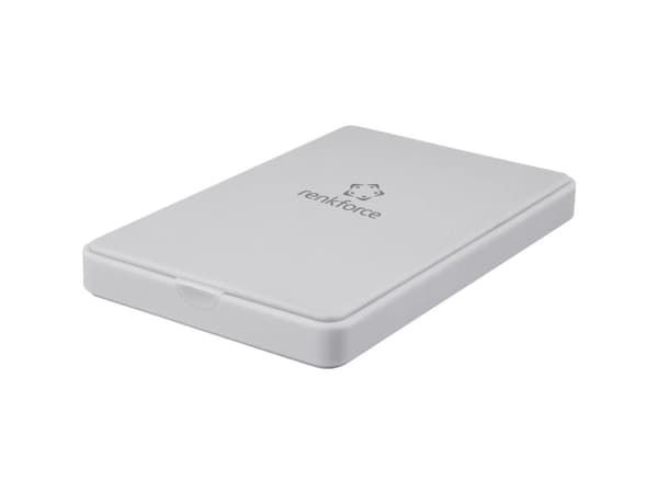 Renkforce RF-4505644, HDD/SSD-kapsling, 2,5", SATA, Serial ATA II, Serial ATA III, 5 Gbit/s, USB-tilkobling, Hvit