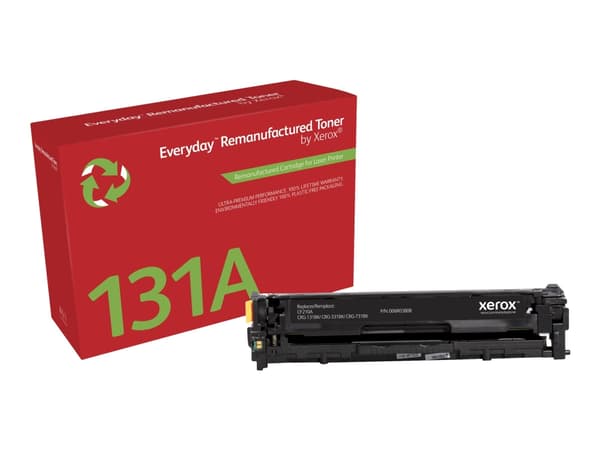 Everyday Remanufactured Mustavalko Everyday-värikasetti Xeroxilta, HP CF210A/ CRG-131BK -yhteensopiva, 1600 sivua- (006R03808), 1600 sivua, Musta, 1