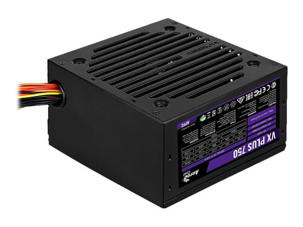 AeroCool VX PLUS 750 - Strømforsyning (intern) - ATX12V 2.3 - AC 230 V - 750 watt - aktiv PFC Sort