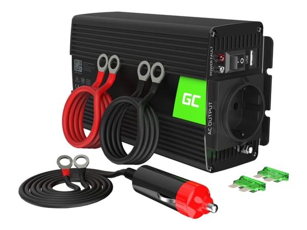 Green Cell INV03DE, Universaali, Automaattinen/Sisätila, 12 V, 500 W, 230 V, 50 Hz musta