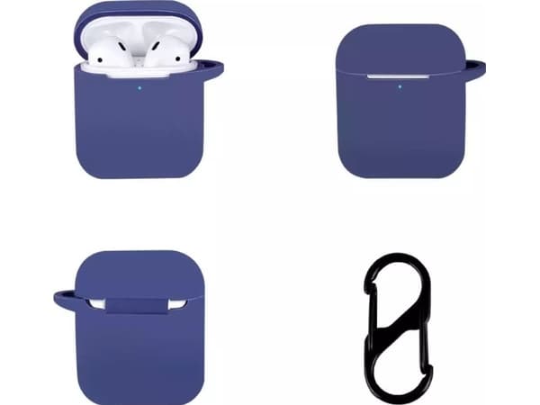 TerraTec Air Box - etui for trådløse øretelefoner - polykarbonat - marineblå - for Apple AirPods (1. generasjon, 2. generasjon)