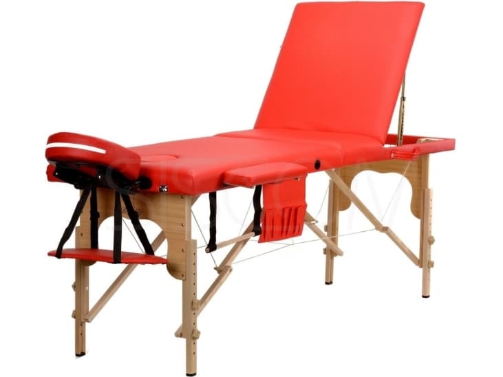BODYFIT Massage bed red 3 segments + accessories + bag for free