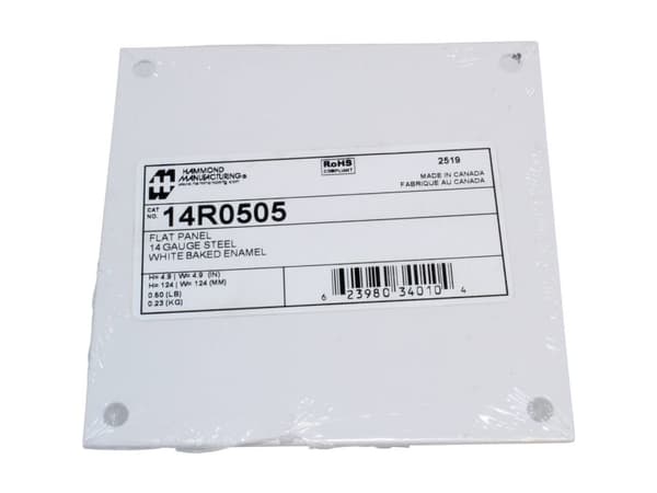 Hammond Electronics Montageplade Stål Hvid (L x B x H) 124 x 124 x 1.8 mm 1 stk