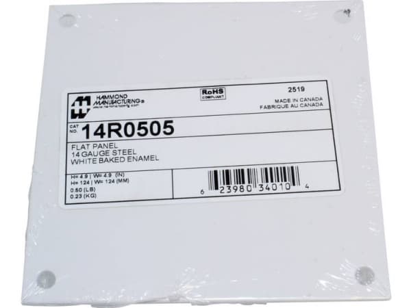 Hammond Electronics Montageplade Stål Hvid (L x B x H) 124 x 124 x 1.8 mm 1 stk