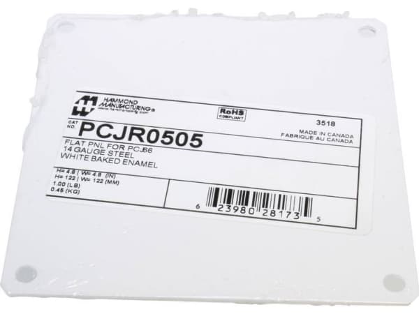 Hammond Electronics Montageplade Stål Hvid (L x B x H) 122 x 122 x 1.8 mm 1 stk