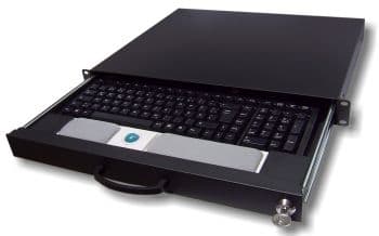 Aixcase AIX-19K1U-B - Tangentbordshylla för rack - svart, RAL 9005 - 1U - 19"