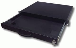 Aixcase AIX-19K1U-B - Tangentbordshylla för rack - svart, RAL 9005 - 1U - 19"