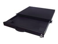 Aixcase AIX-19K1U-B - Tangentbordshylla för rack - svart, RAL 9005 - 1U - 19"