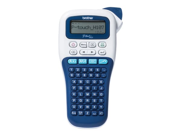 Brother P-Touch PT-H107B - Etikettmaker - S/H - termotransfer - Rull (1,2 cm) - 180 dpi - inntil 20 mm/sek - kutter - 2-linjers utskrift - hvit, blå