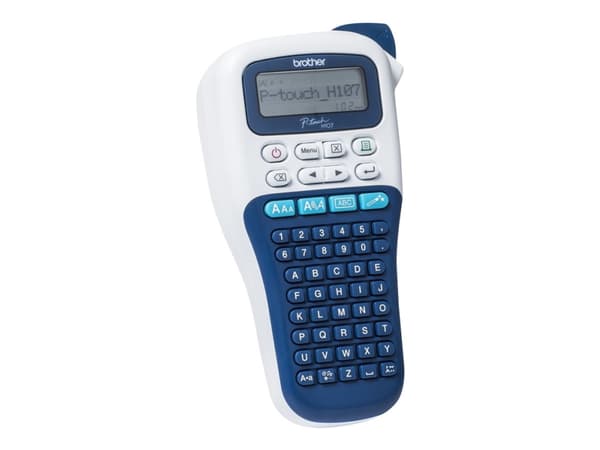 Brother P-Touch PT-H107B - Etikettmaker - S/H - termotransfer - Rull (1,2 cm) - 180 dpi - inntil 20 mm/sek - kutter - 2-linjers utskrift - hvit, blå