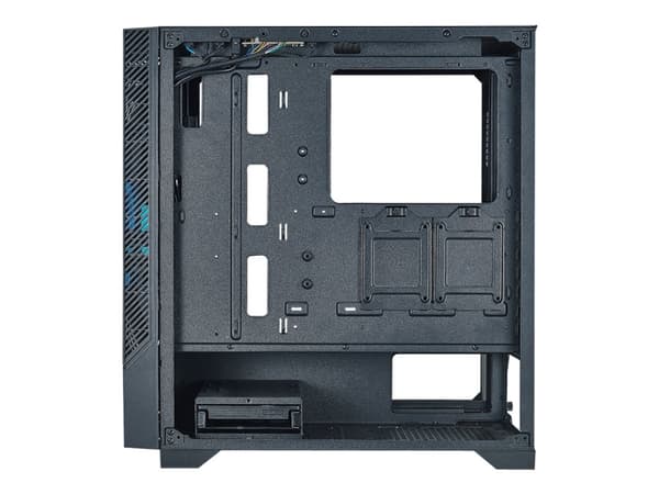 AZZA Eclipse 440 - Mid tower - utökad ATX - genomskinlig sidopanel (härdat glas) - ingen strömförsörjning - svart - USB/ljud