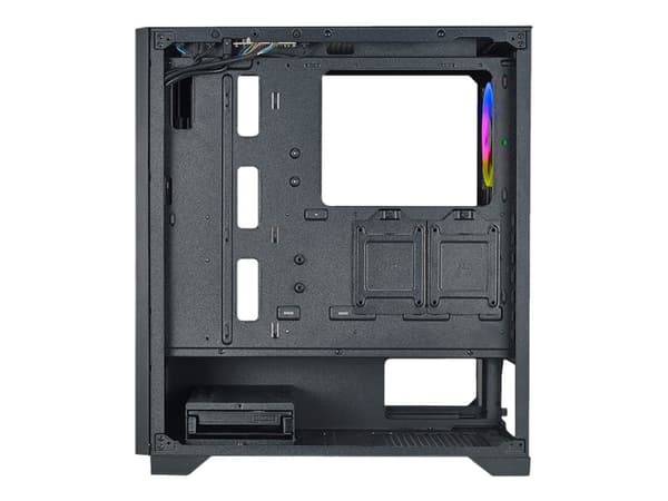 AZZA HIVE 450 - Mid tower - utökad ATX - genomskinlig sidopanel (härdat glas) - ingen strömförsörjning (ATX) - svart - USB/ljud