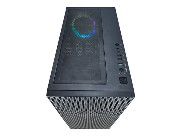 AZZA HIVE 450 - Mid tower - utökad ATX - genomskinlig sidopanel (härdat glas) - ingen strömförsörjning (ATX) - svart - USB/ljud